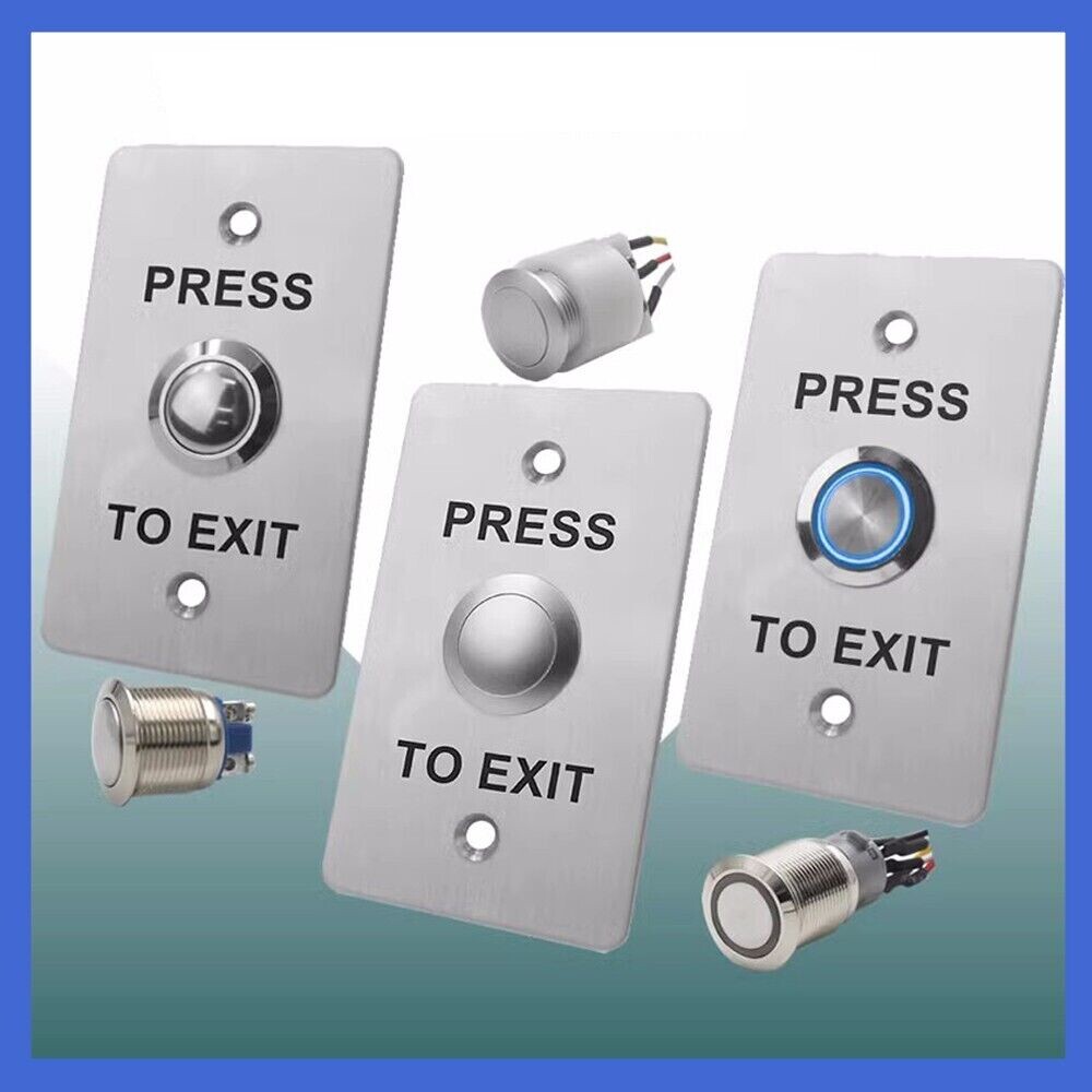 12V Stainless Steel Self Resetting Thick Panel Access Switch and Exit Button
