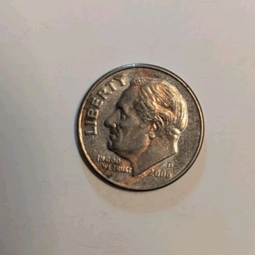 2006 Partial Clad Layer Dime Nice Color Variation Obverse/Reverse EM