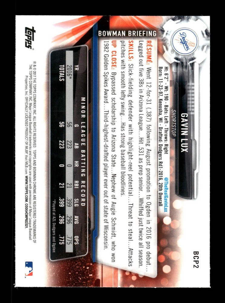 2017 Bowman Chrome Prospects - You Pick From List - Complete Your Set
