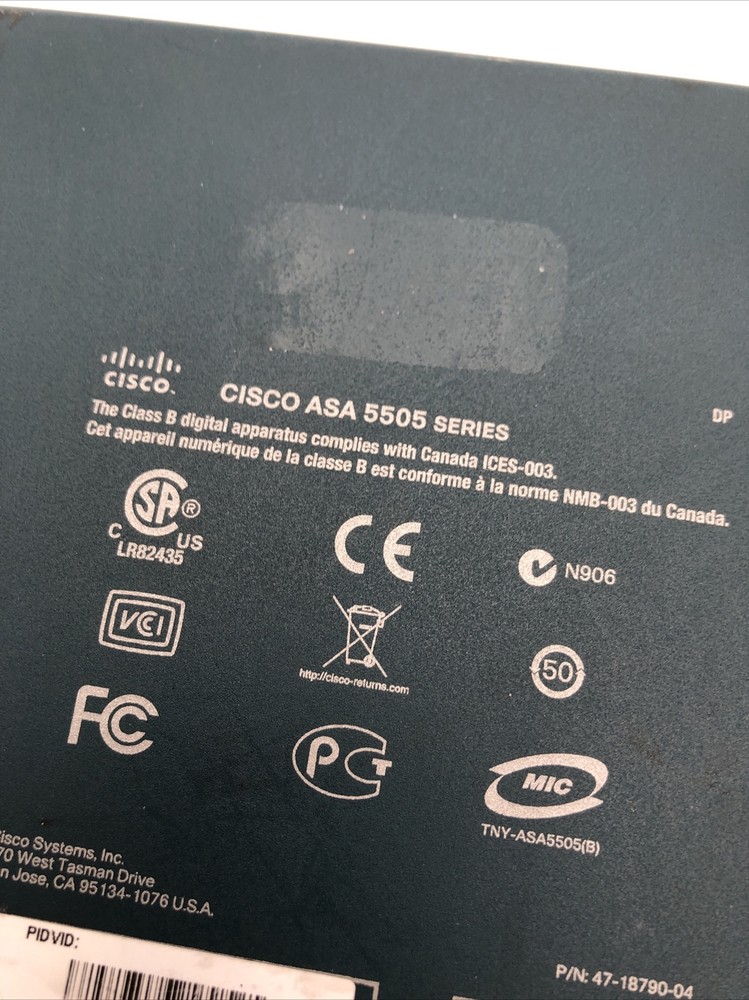 CISCO ASA 5505 SERIES ADAPTIVE SECURITY APPLIANCE UNTESTED READ B