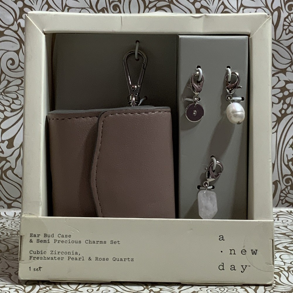 📀 A New Day , Ear Bud Case & Semi Precious Charms Set (NEW)