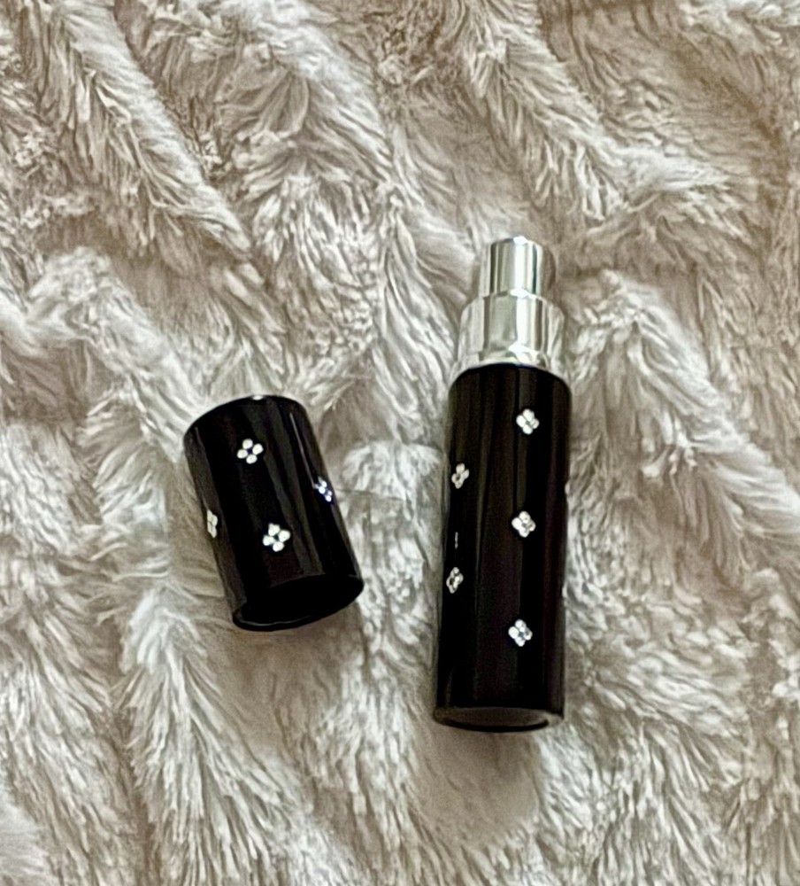 NEW Mini Travel Refillable Black Crystal Perfume Atomizer 5mL