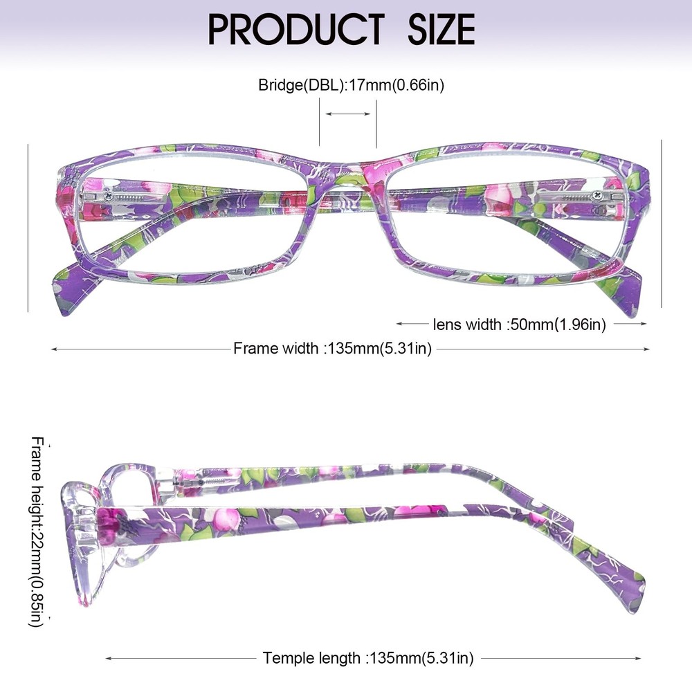 Henotin 6-Pack Blue Light Blocking Reading Glasses Anti-Eyestrain Computer 3.50D