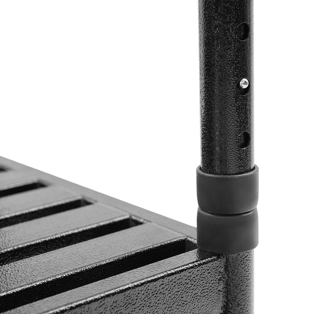 Double Step Stool With Movable Rubber Shock-absorbing Base, Black 21 Inches Long