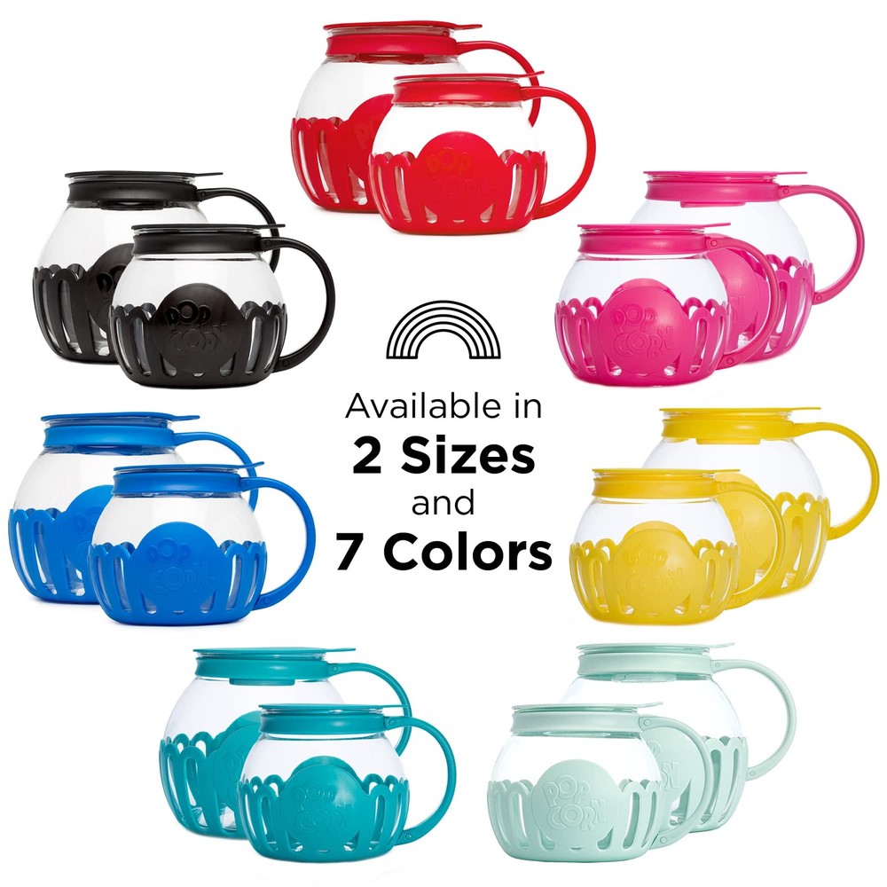 Ecolution Patented Micro-Pop Microwave Popcorn Popper with Temperature Safe Gl