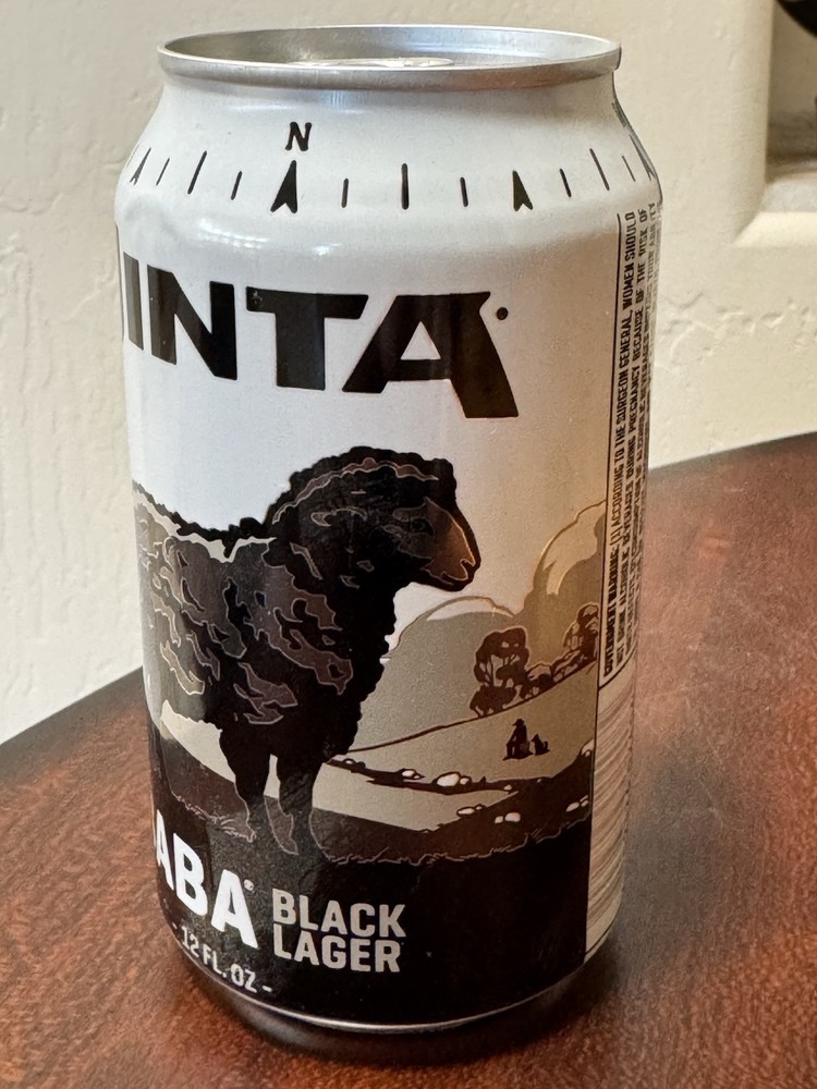 Uinta Baba Black Lager - sheep on can - Empty Beer Can Bottom Opened