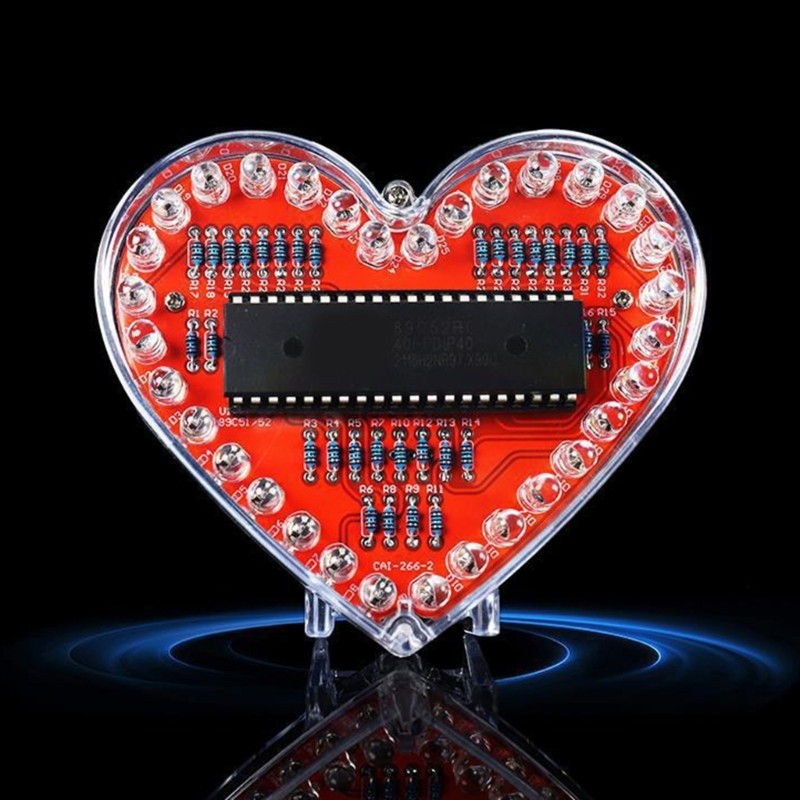 Heart Shaped RGBs LED Solder Project Kit for Electronics Learning for Student