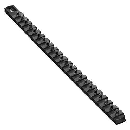 Ernst 8420 18 Socket Organizer with 22 Twist Lock Clips - Black - 1/4