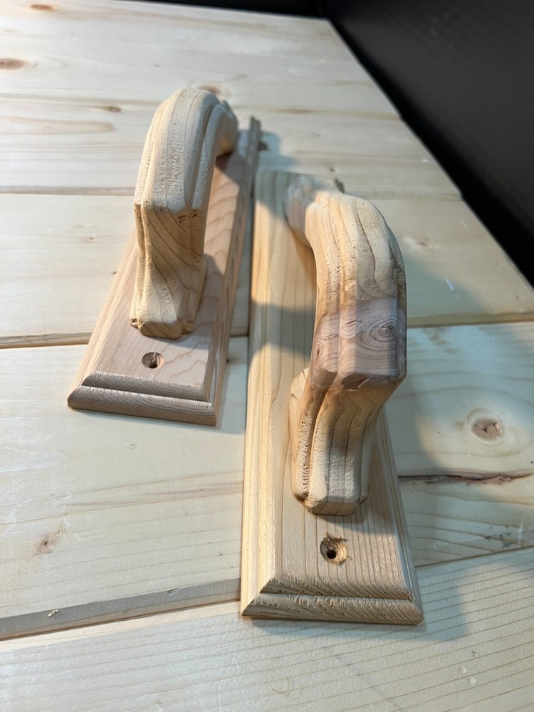Handcrafted Sauna Door Handles – Solid Wood Pulls, Set of 2