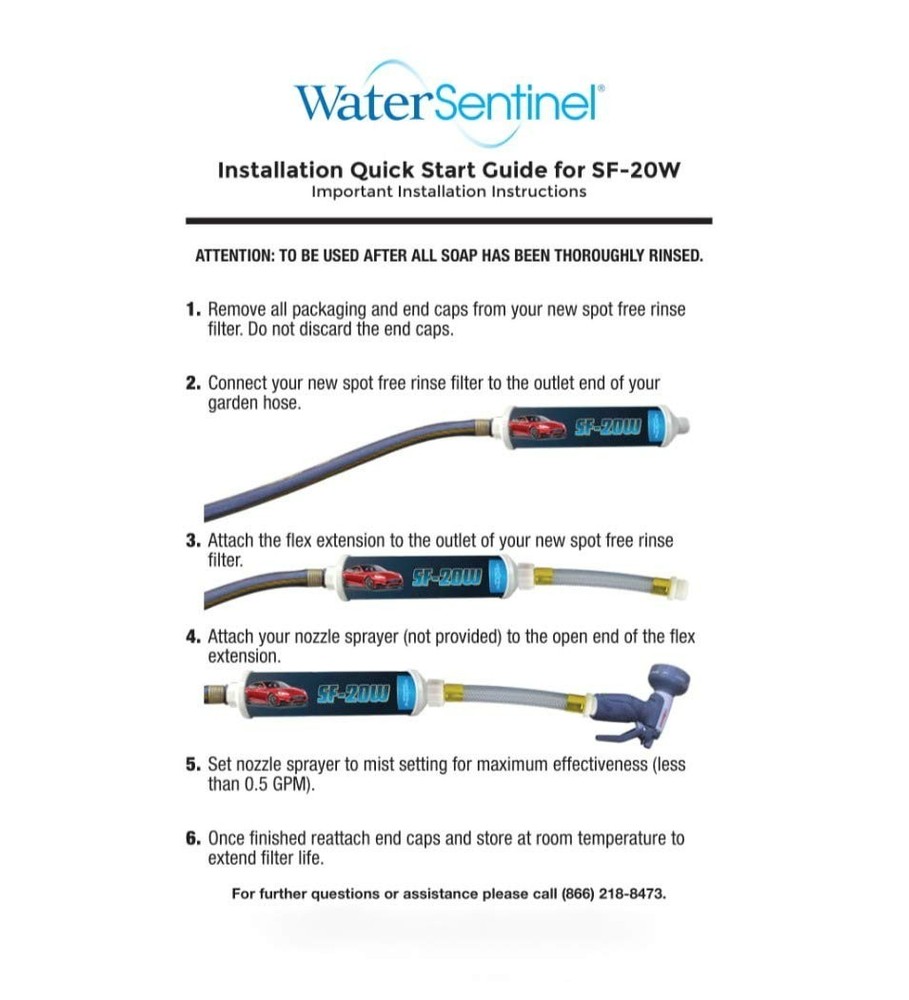 Inline Deionized Water Filter for RV and Boat, Home Use, Spotless Cleaning 20W