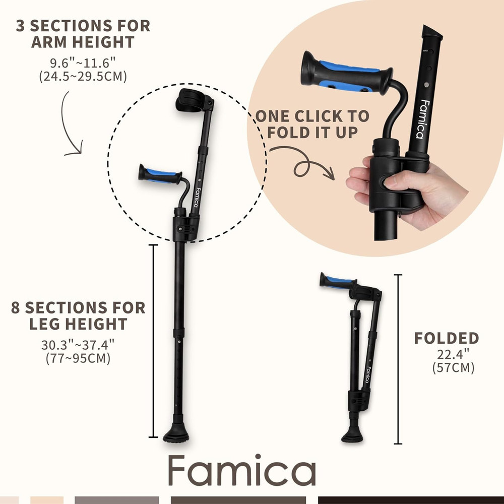 Award-Winning Flexicrutch - Portable, Adjustable, Lightweight Forearm Crutches