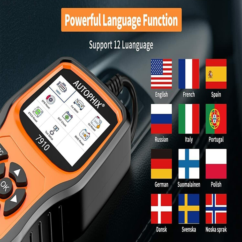 7910 OBD2 Scanner Code Reader Check Engine Fault Scan ABS SRS Diagnostic Tool