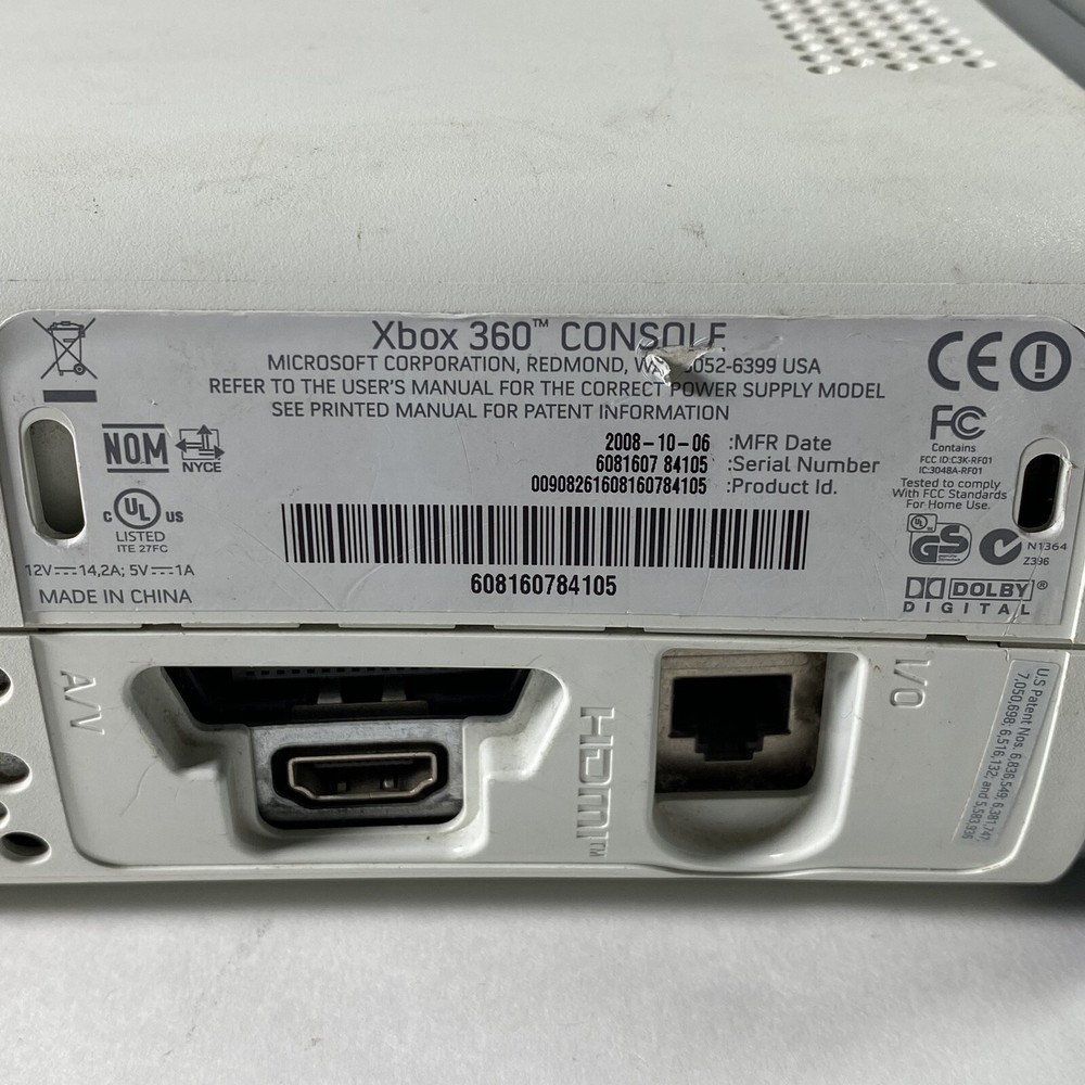Xbox 360 60GB HDD White Console Only (RS2OF)