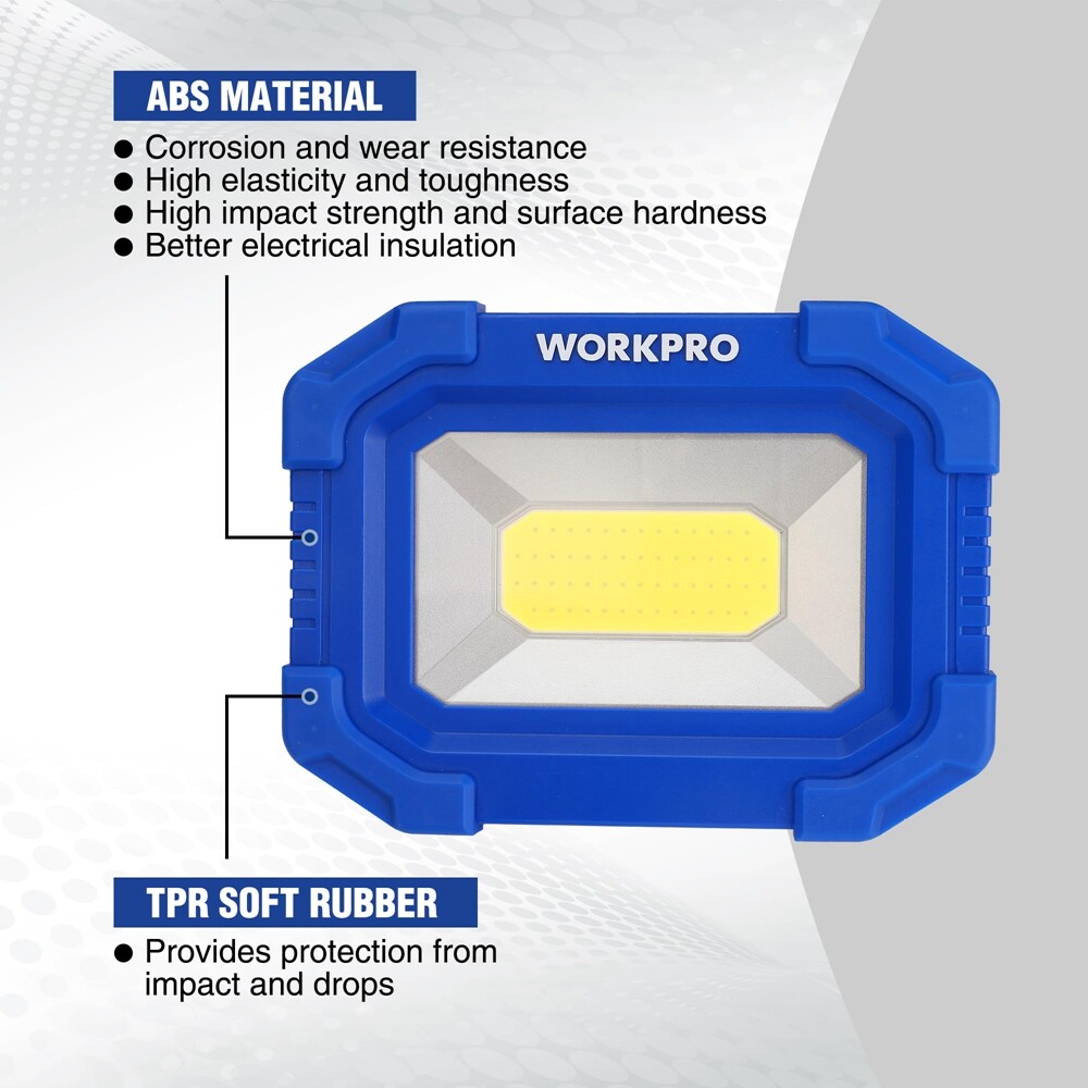 WORKPRO 2Pack 2000LM Work Light Super Bright Rechargeable Magnetic LED Worklight
