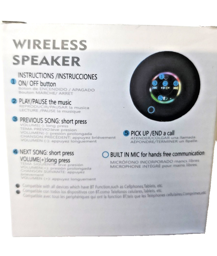 Wireless Speaker BTS07- 7 Colors Pulsanting LED(Blue)