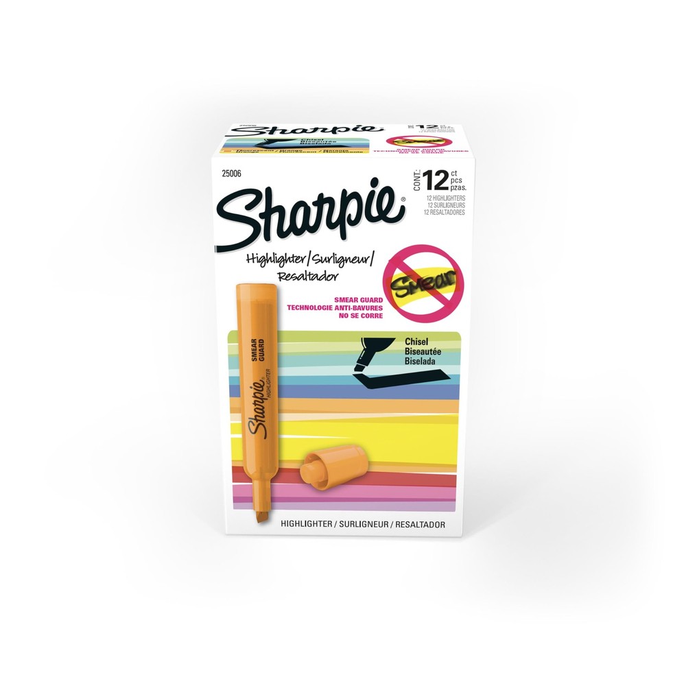 Sharpie Tank Style Highlighters, Chisel Tip, 12 Count (Pack of 1), Orange