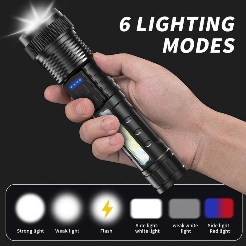 950000000 Lumen Super Bright LED Tactical Flashlight Rechargeable LED Work Light
