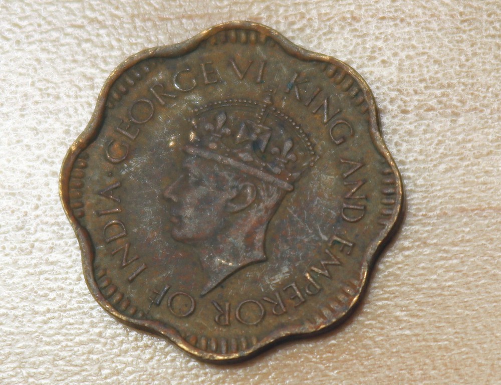 1944 Ceylon Sri Lanka 2 Cents