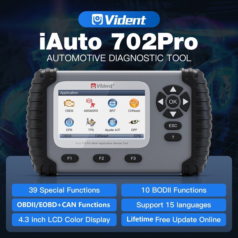 Vident iAuto702Pro Bidirectional ABS & SRS 2-System Diagnosis Key Programming