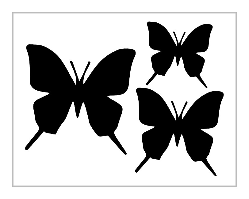 Butterfly Stencil 3 Sizes Basic Simple Silhouette 8" x 10" Reusable Sheet S1238