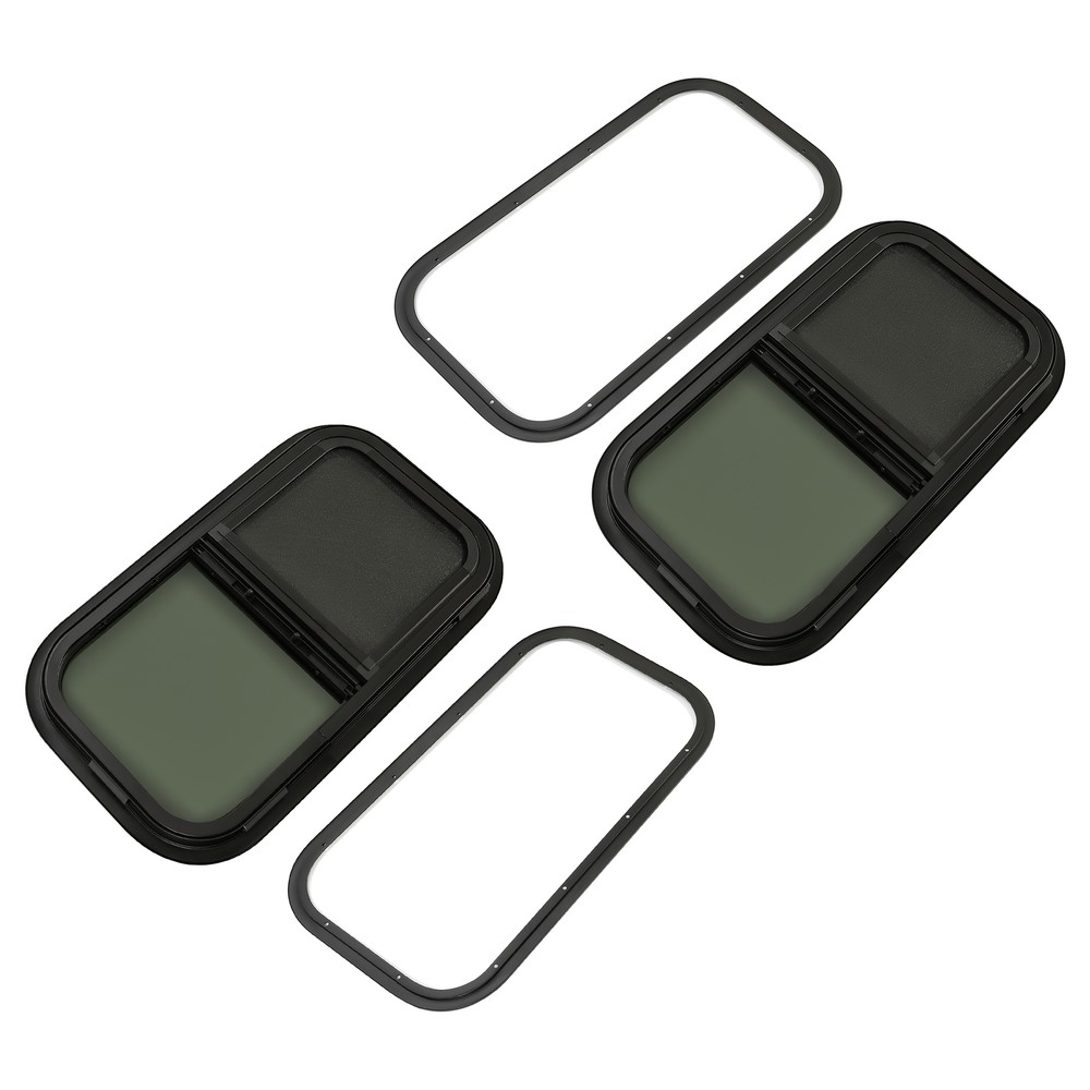 2 Pack 12 x 22 x1-1/2" Wall Vertical RV Window Cargo Trailer W/Screen & Screws