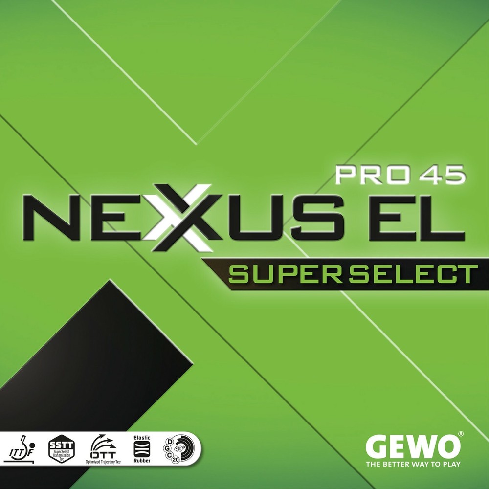 Gewo Nexxus EL Pro 45 SuperSelect table tennis rubber, 2.2 mm (Maximum) thicknes
