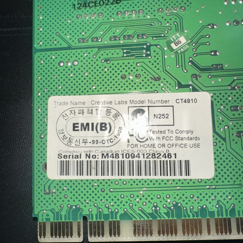 Creative Labs Sound Card CT4810, PCI - Tested