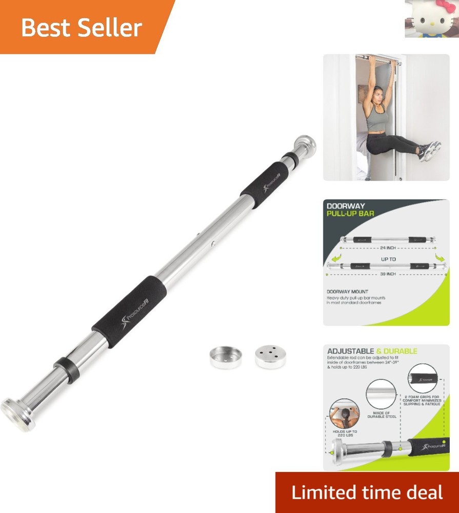 Versatile Pull Up/Chin Up Bar - Adjustable 24-39 Inch for Multi-Use Exercises