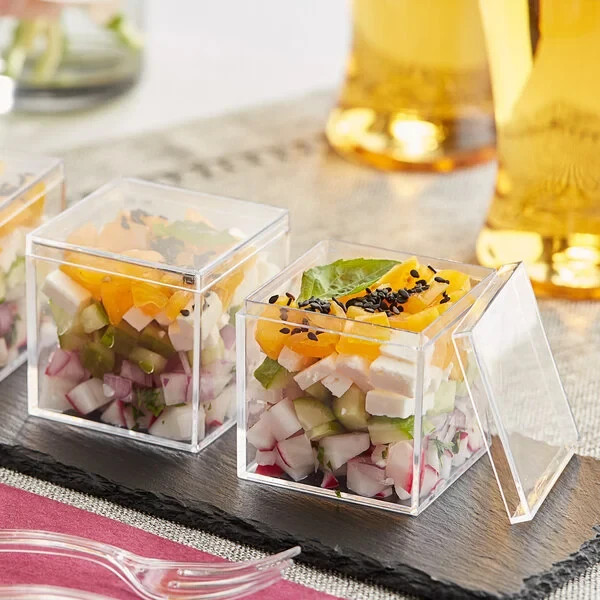 Visions Clear Plastic Tiny Cube with Lid 2" - 192/Case
