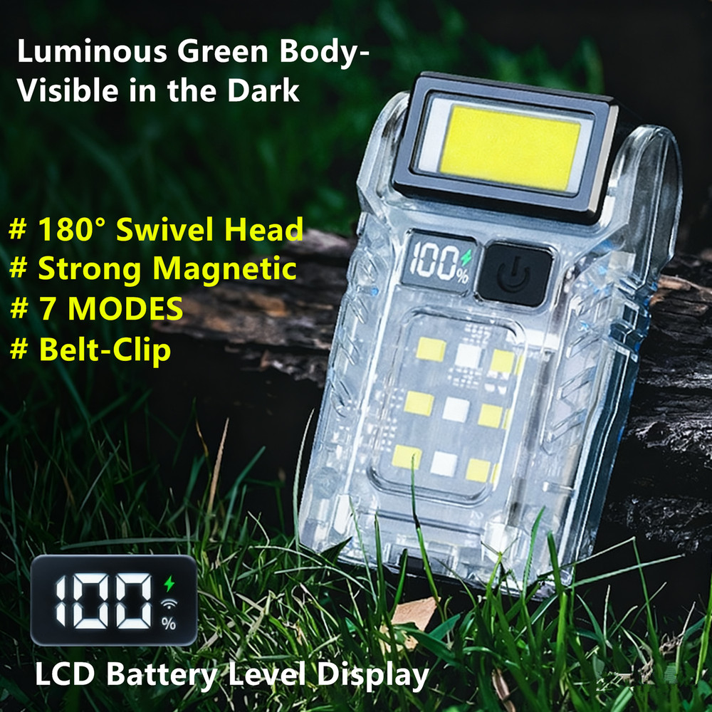 Portable Mini Pocket LED Flashlight Magnetic USB Rechargeable Torch Work Light