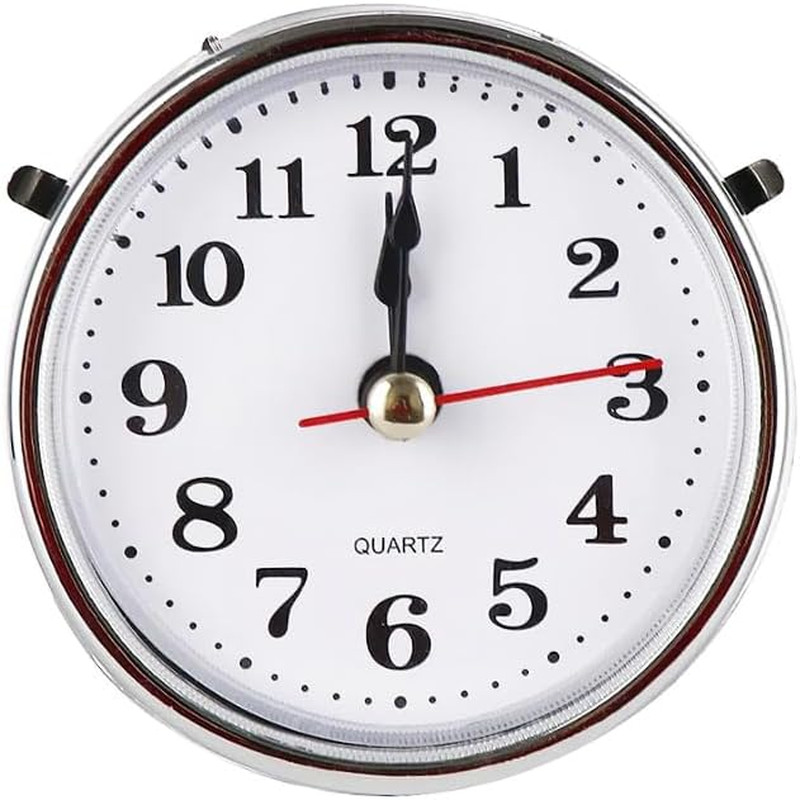 2-1/2’’ (65mm) Classic Clock Craft Quartz Movement Inserts Replacement DIY Silve