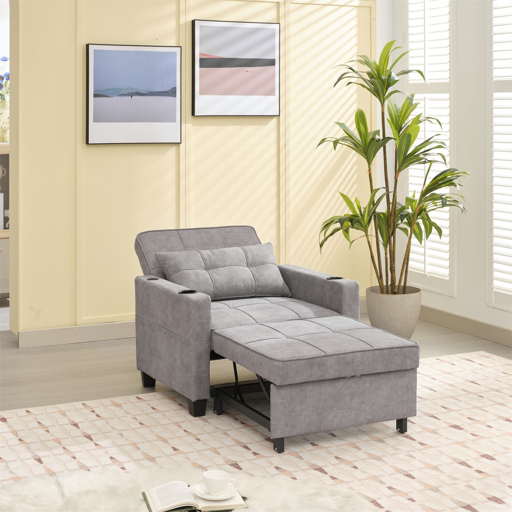 Convertible Sleeper Sofa Bed 3-in-1 Multi-Function Folding Sofa Bed w/ USB Ports