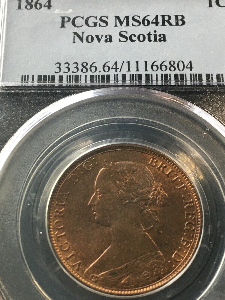 1864 PCGS Graded Nova Scotia ¢1 Cent, **MS-64** #6804