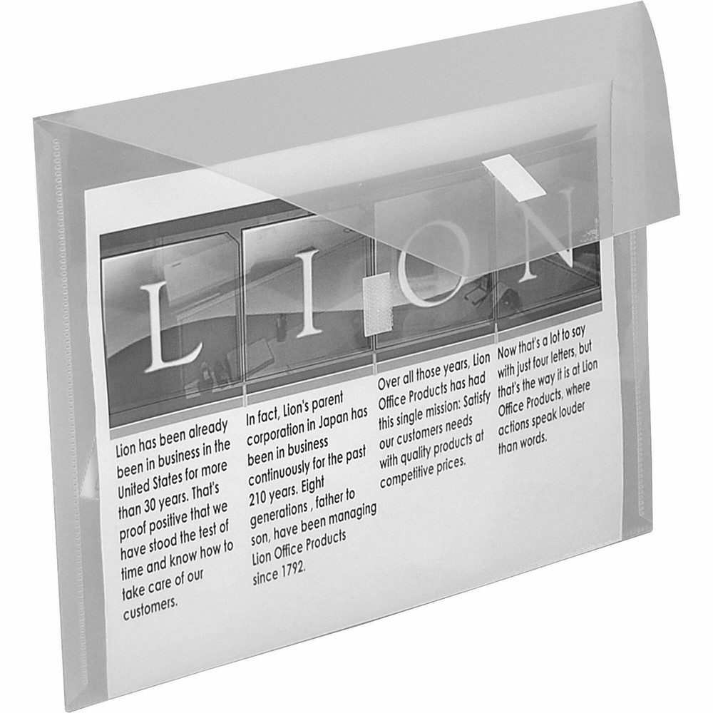 Lion 22070CR Poly Envelope Clear 9.75x12.5 2 Pockets