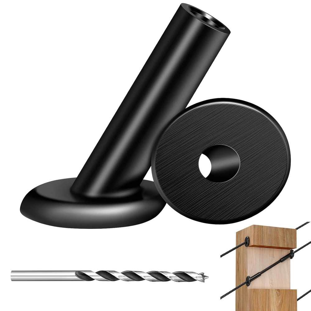 80 Pack Black Angle Beveled Protector Sleeves for Stair Cable Railing