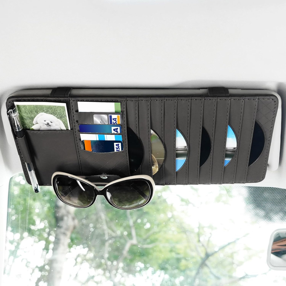 Sun Visor CD Case Holder for Car - Multi-Function Visor Organizer with CD/DVD...