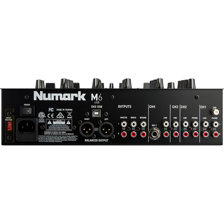 Numark - M6USB - 4-Channel Pro DJ Mixer w/ USB Interface - Black