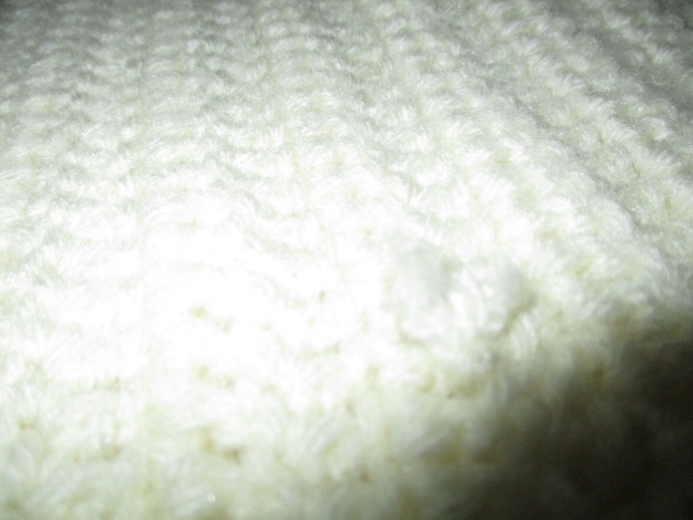Crochet Couch runner with pockets, 64 x 22 - Double Pockets - Ivory
