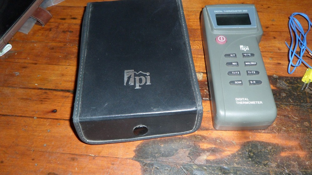 TPI 362 Digital Thermometer Dual Input Thermocouple W/ Case & Wire Inputs