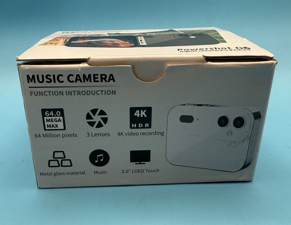 4K CCD Digital Camera 64MP Digital Flash Video Camera with Touch Screen+32G Card