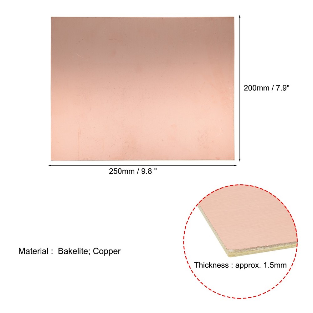 250x200mm Single Side Coated Copper Laminated Circuit PCB Bakelite 1.5mm