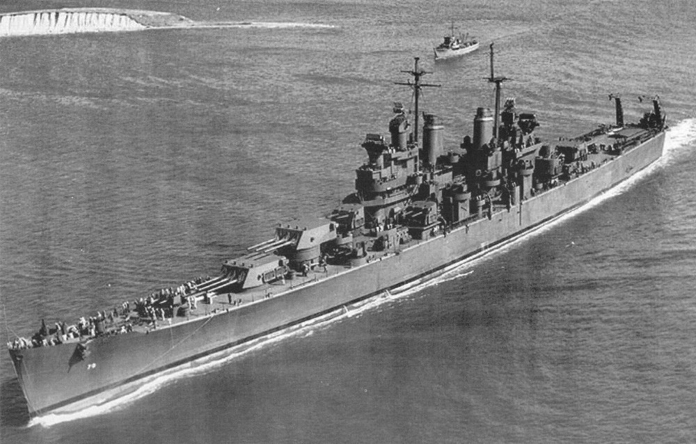 Postcard USS Canberra CA-70