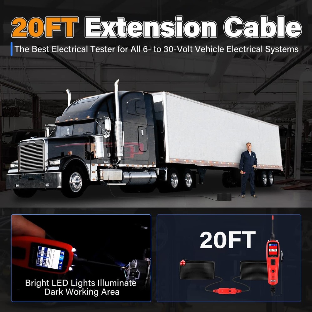 Autel PowerScan PS100 Electrical System Diagnosis Auto Circuit Battery Test Tool