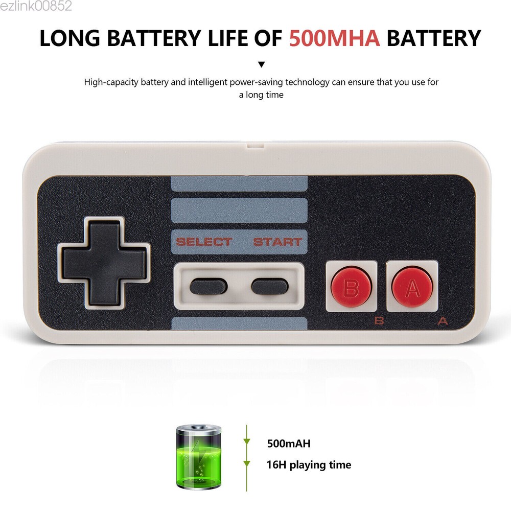 2Pack Wireless 2.4GHz NES Retro Gamepad For Windows PC Mac Linux USB Controller