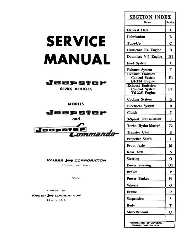 1967 - 1971 Jeepster / Commando Shop Manual