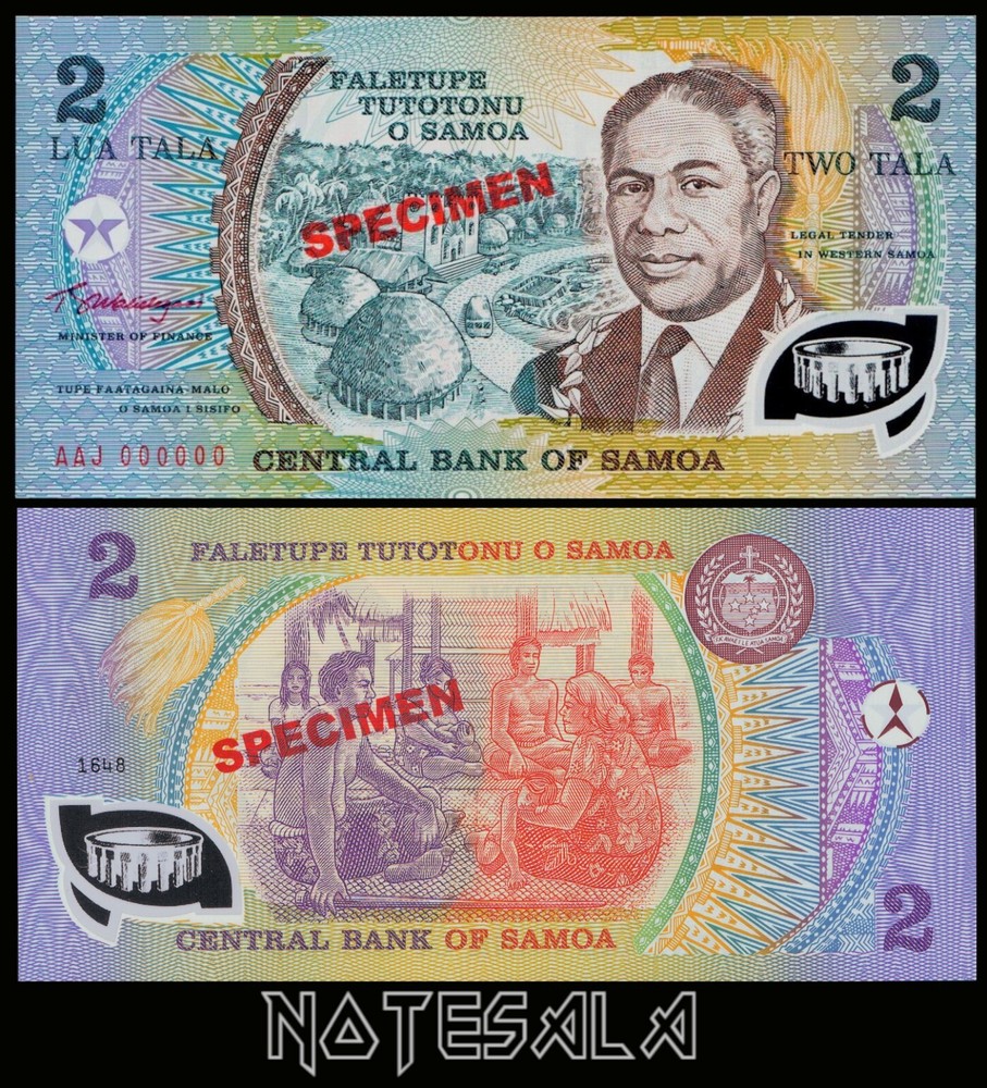 SAMOA 2 TALA ND 2003 Pick-31s POLYMER "SPECIMEN" Serial AAJ 000000 NEW-UNC