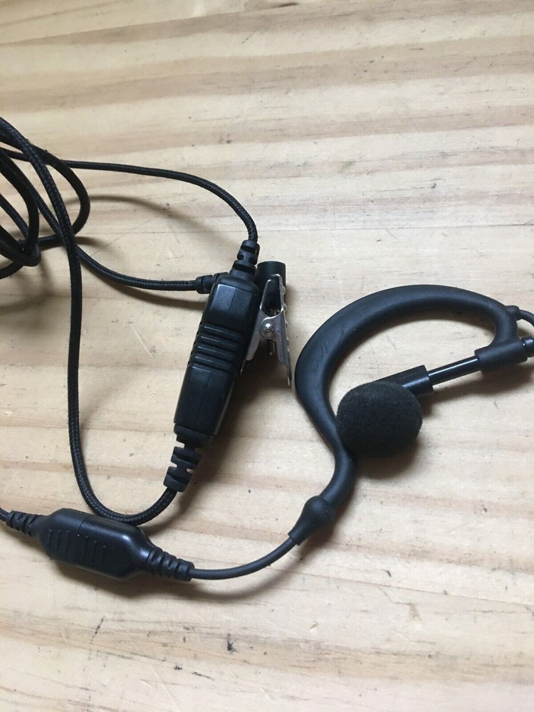 Adjustable Earhook Earpiece With Clip Mic Black 1518 5L+
