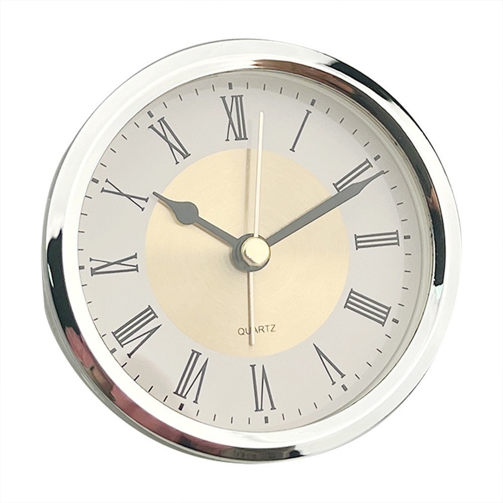89mm Round Silver Clock Insert with Quartz Movement for Handicraft and DIY Use