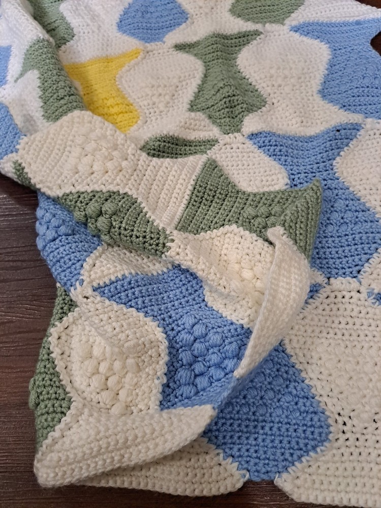 Handmade Crochet Baby Blanket Fish Pattern