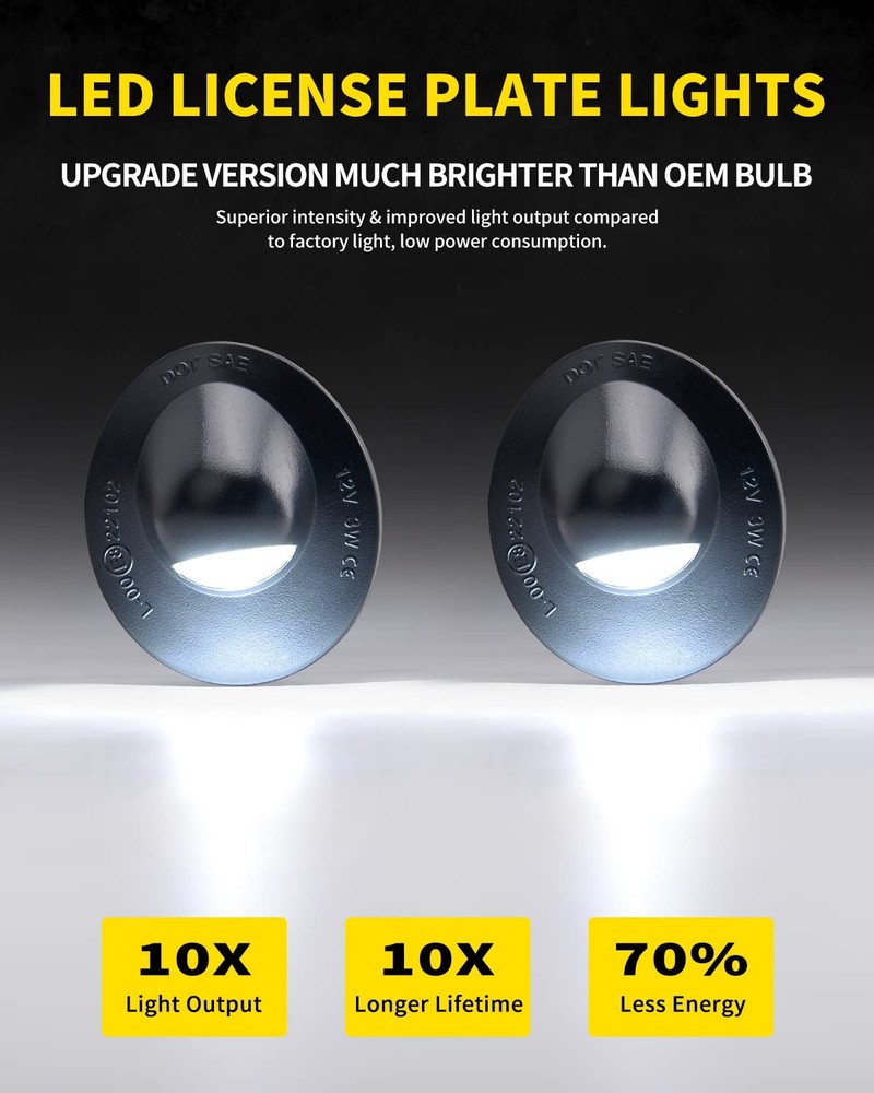 Asgohme LED License Plate Lights Bright White Rear Light,